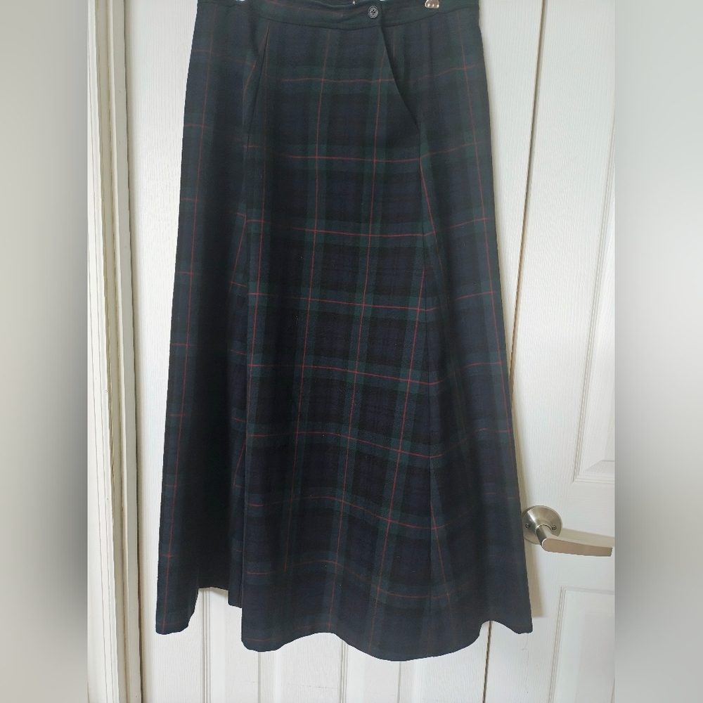 Vintage Lauren Ralph Lauren Wool Tartan Maxi Skirt